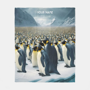 Fantasy Cute Vivid Many Emperor Penguins Fleece Blanket