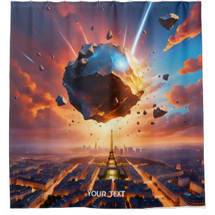 Fantasy Cute Vivid Meteorite Sunset Paris Shower Curtain