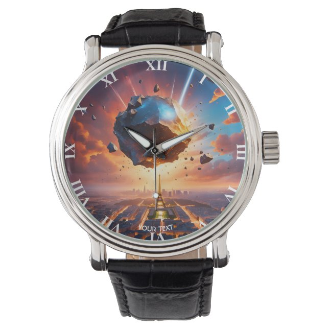 Fantasy Cute Vivid Meteorite Sunset Paris Watch (Front)