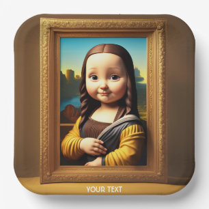 Fantasy Cute Vivid Mona Lisa Child Paper Plate