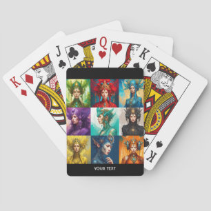 Fantasy Cute Vivid Nine Beautiful Girls Playing Cards