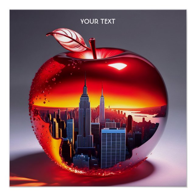 Fantasy Cute Vivid NYC in Apple Poster (Front)