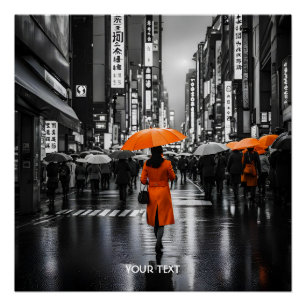 Fantasy Cute Vivid Orange Coat Tokyo Poster