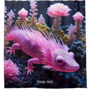 Fantasy Cute Vivid Pink Sea Creature Shower Curtain