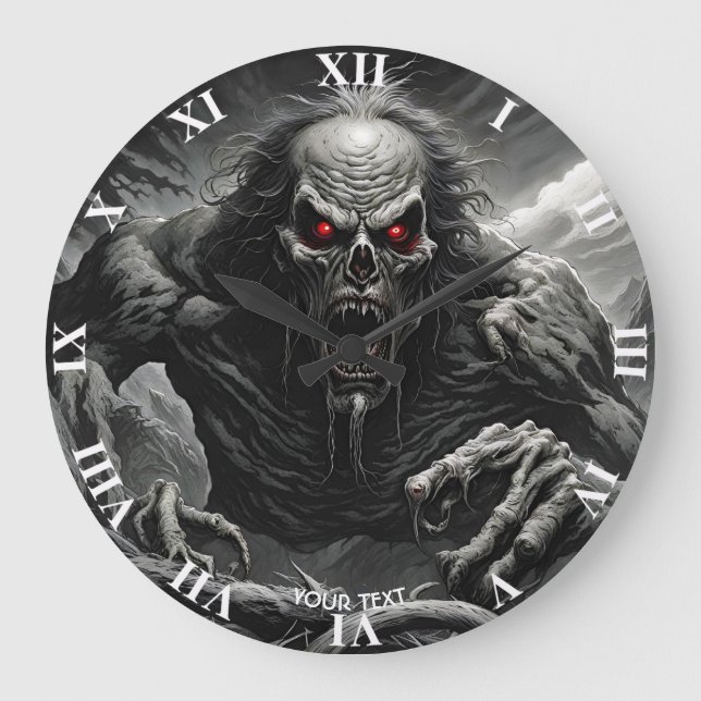 Fantasy Cute Vivid Scary Horror Creature Large Clock (Front)