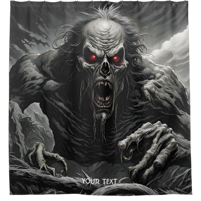 Fantasy Cute Vivid Scary Horror Creature Shower Curtain (Front)