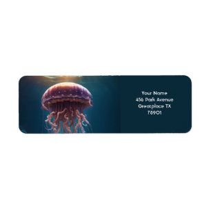 Fantasy Cute Vivid Sea Big Jellyfish Return Address Label