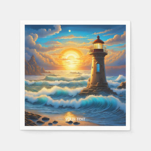 Fantasy Cute Vivid Sea Sun Storm Napkin