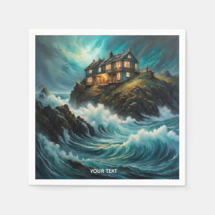 Fantasy Cute Vivid Storm Old House Napkin