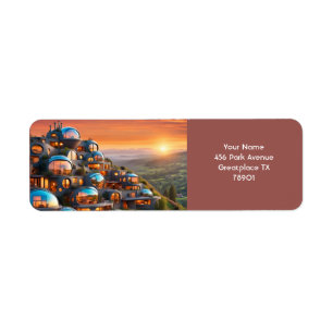 Fantasy Cute Vivid Sunset Colourful Condo Return Address Label