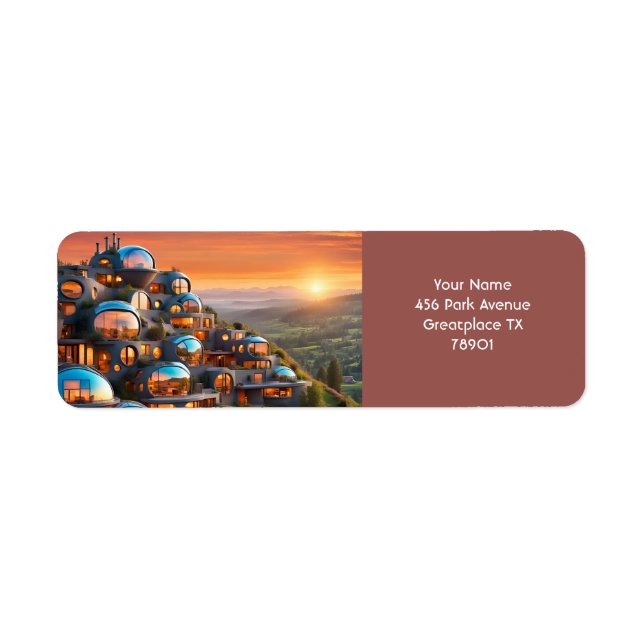 Fantasy Cute Vivid Sunset Colourful Condo Return Address Label (Front)