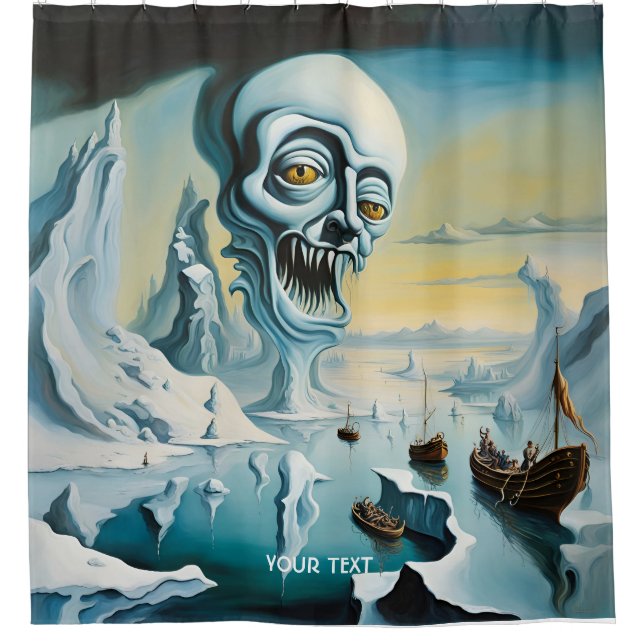 Fantasy Cute Vivid Surrealism Ice Sea Shower Curtain (Front)