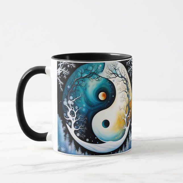 Fantasy Cute Vivid Yin-Yang Day Night Mug (Left)