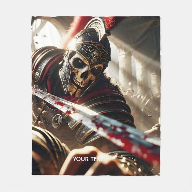 Fantasy Cute  Warrior Ancient Armour Fleece Blanket (Front)