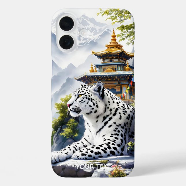 Fantasy Cute White Leopard Mountains Case-Mate iPhone Case (Back)