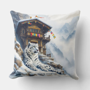 Fantasy Cute White Leopard Snow Cushion