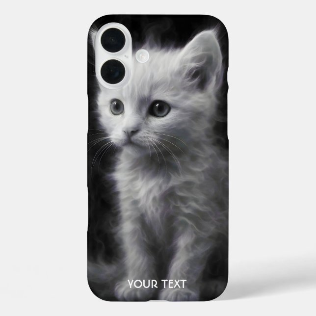 Fantasy Cute White Smoke Kitten Case-Mate iPhone Case (Back)