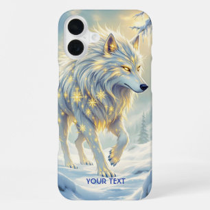 Fantasy Cute White Wolf Winter iPhone 16 Plus Case