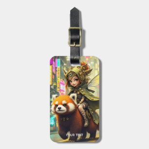 Fantasy Cute Wild Panda Ride Luggage Tag