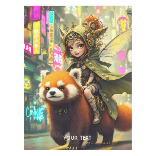 Fantasy Cute Wild Panda Ride Tablecloth