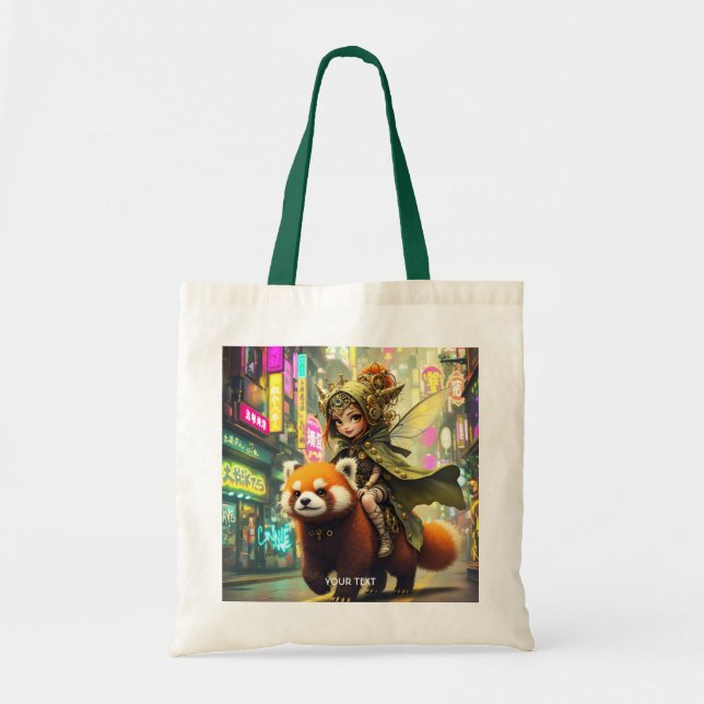 Fantasy Cute Wild Panda Ride Tote Bag (Front)