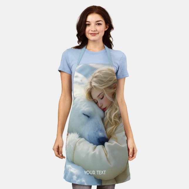 Fantasy Cute Winter Bear Girl Apron (Worn)