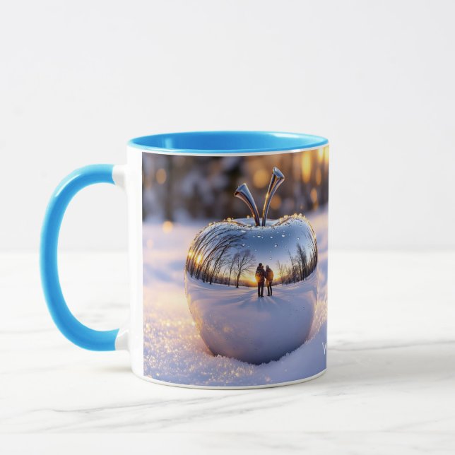 Fantasy Cute Winter Snow Apple Mug (Left)