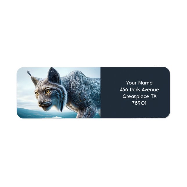 Fantasy Cute Wired Lynx Forest Return Address Label (Front)