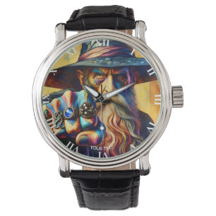 Fantasy Cute Wizard Fist Tattoo Watch