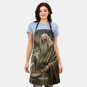 Fantasy Cute Wizard Frying Pan Apron