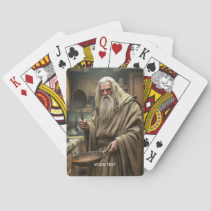 Fantasy Cute Wizard Frying Pan Playing Cards