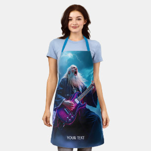 Fantasy Cute Wizard Playing Guitar Apron