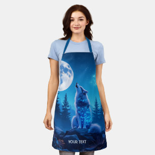 Fantasy Cute Wolf Double Exposition Apron