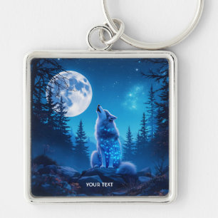 Fantasy Cute  Wolf Double Exposition  Key Ring