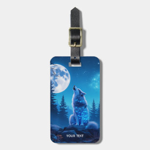 Fantasy Cute Wolf Double Exposition Luggage Tag