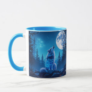 Fantasy Cute Wolf Double Exposition Mug