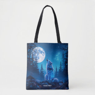 Fantasy Cute Wolf Double Exposition Tote Bag