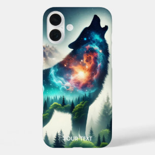 Fantasy Cute Wolf Forest Space iPhone 16 Plus Case