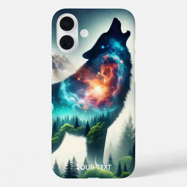 Fantasy Cute Wolf Forest Space Case-Mate iPhone Case (Back)