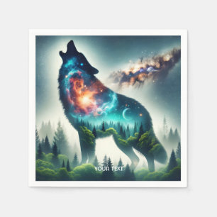 Fantasy Cute Wolf Forest Space Napkin