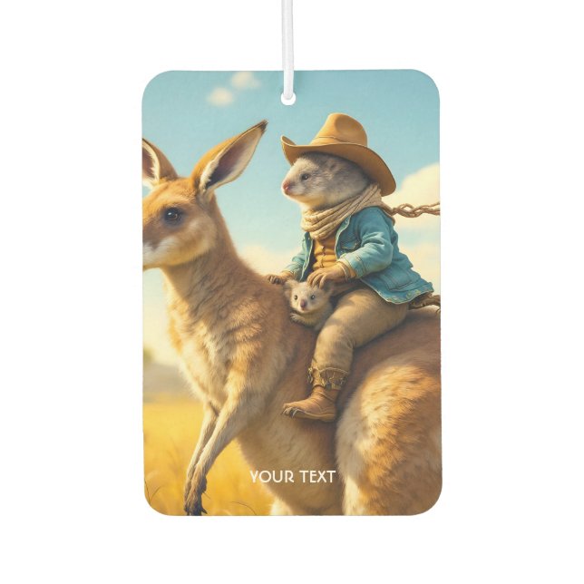 Fantasy Cute Wombat Kangaroo Koala Car Air Freshener (Front)