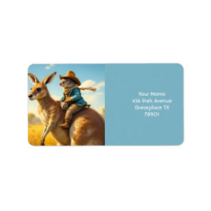 Fantasy Cute Wombat Kangaroo Koala Label