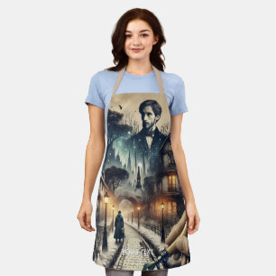 Fantasy Cute Writer Paris Streets Apron