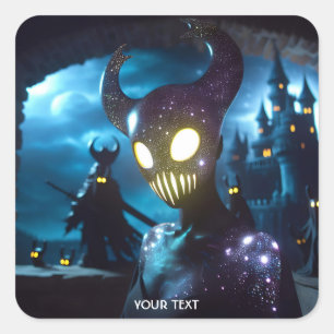 Fantasy Cute Yellow Eyes Mask Square Sticker