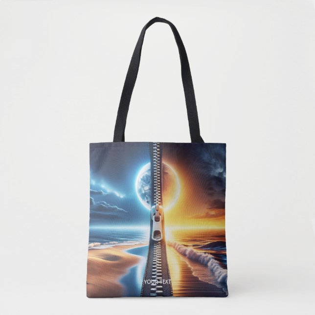 Fantasy Cute Zipper Night Day Tote Bag (Front)