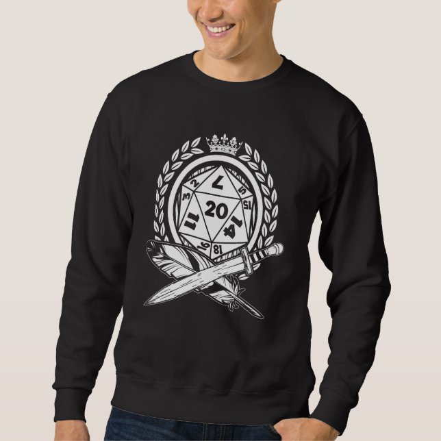 Fantasy D20 Dice Rpg Role Play Game Master Game Sweatshirt (Front)