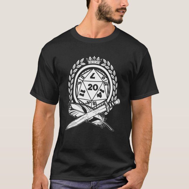 Fantasy D20 Dice Rpg Role Play Game Master Game T-Shirt (Front)