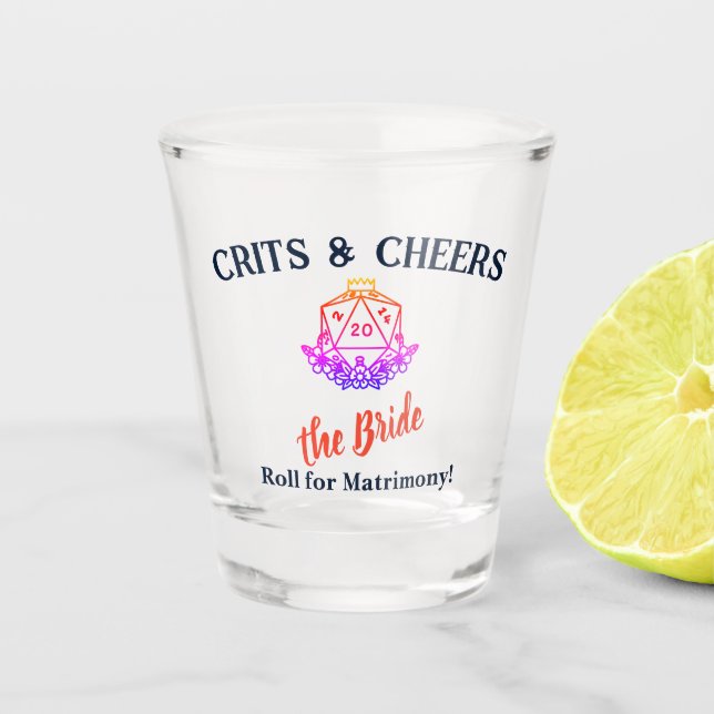 Fantasy / D&D Bachelorette: Cries & Cheers Shot Glass (Front)