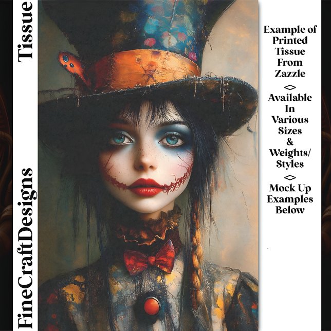 Fantasy Dark Gothic Alice Portrait DW5B Decoupage Tissue Paper (Creator Uploaded)