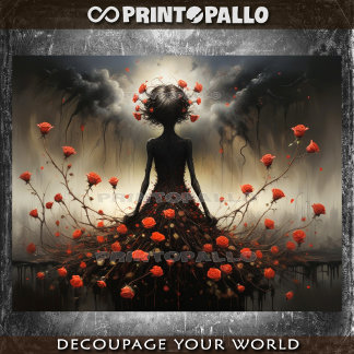 Fantasy Dark Lady of Roses Tissue Paper